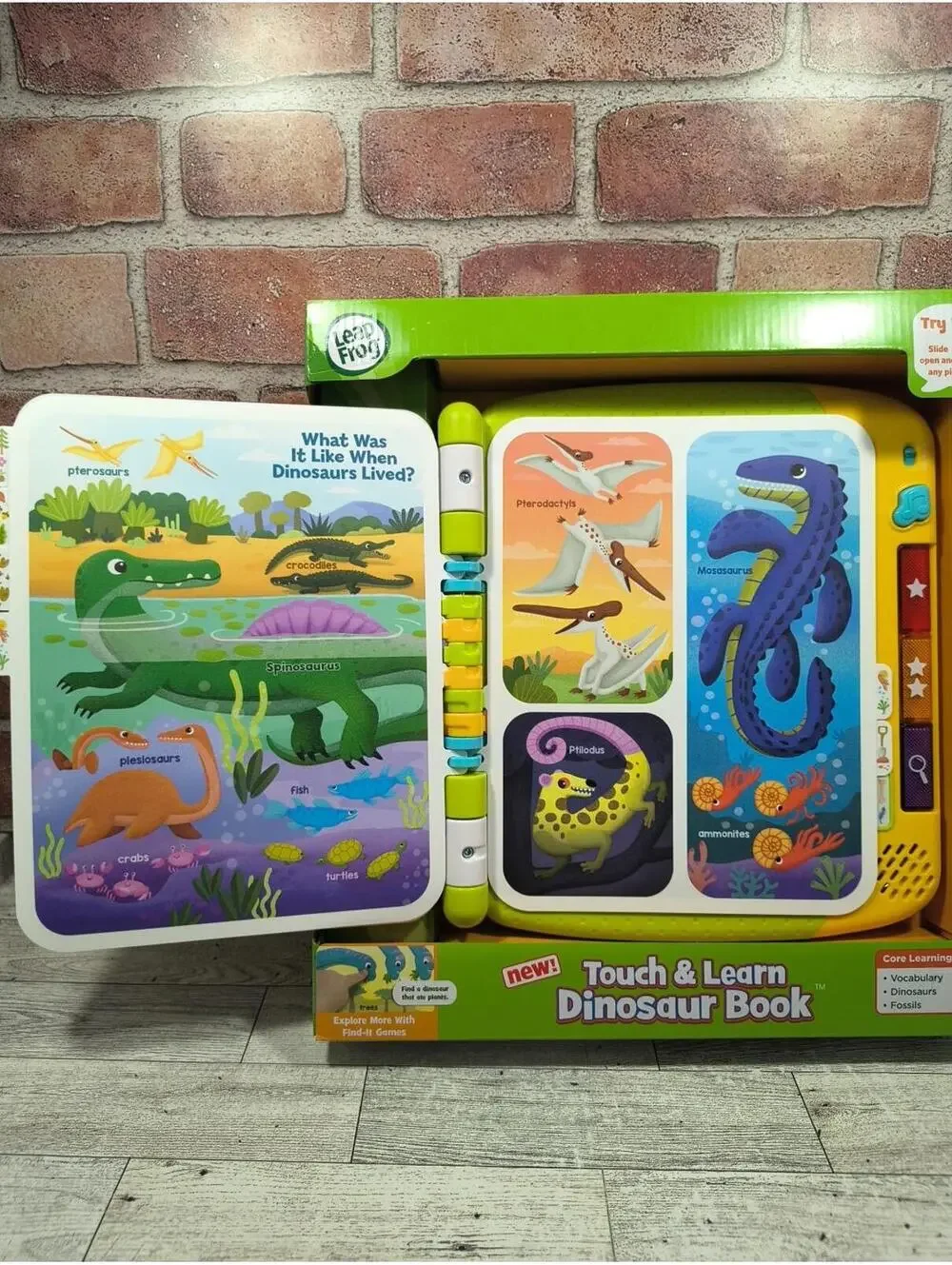 Leap Frog Touch & Learn Dinosaur Electronic Book Toddler Toy Lights Sounds New